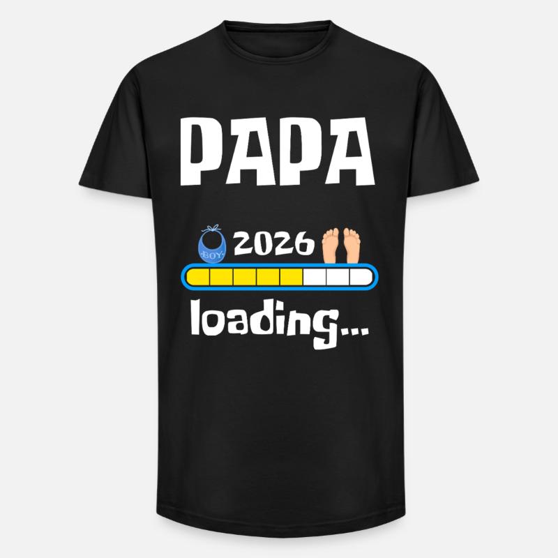 Papa 2026 Loading - Long Fit Men's T-Shirt - black