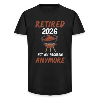Ruhestand 2026 Rentner Rentnerin Griller - Long Fit Männer T-Shirt - Schwarz - Vorne - AI Model Male 185 light (185cm)