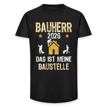 Client 2026 Construction site Start of construction - Long Fit Men's T-Shirt - black - Front - AI Model Male 185 light (185cm)