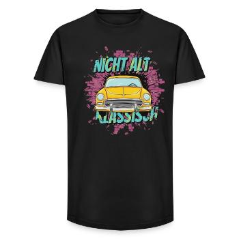Oldtimer Auto – Nicht Alt Klassisch - Long Fit Männer T-Shirt - Schwarz - Vorne - AI Model Male 185 light (185cm)