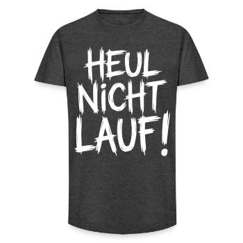 Ne pleure pas. Cours ! - T-shirt coupe longue homme - charbon - Devant - AI Model Male 185 light (185cm)