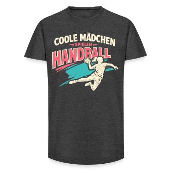 Süße Handballerin Geschenk Mädchen - Long Fit Männer T-Shirt - Anthrazit - Vorne - AI Model Male 185 light (185cm)
