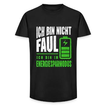 I'm Not Lazy – Energy Saving Mode Saying - Long Fit Men's T-Shirt - black - Front - AI Model Male 185 light (185cm)