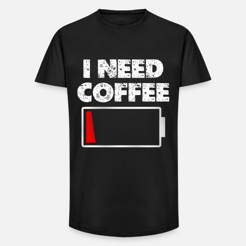 I need coffee battery empty - Long Fit Men's T-Shirt - black