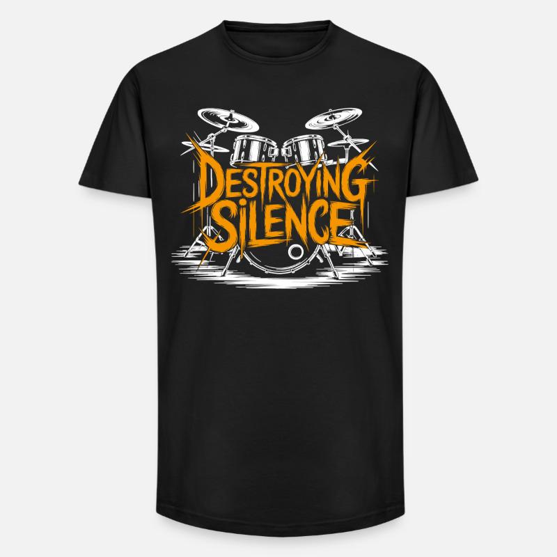 Schlagzeuger Drumset Design - Long Fit Männer T-Shirt - Schwarz