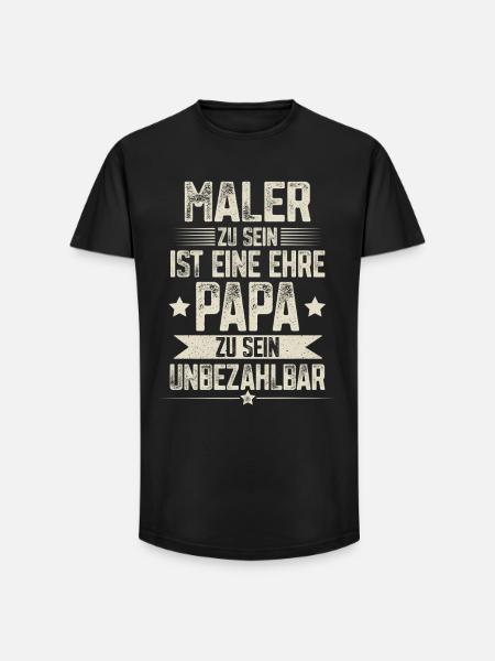 Maler Papa - Long Fit Männer T-Shirt - Schwarz