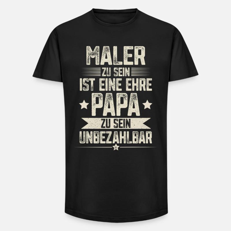 Maler Papa - Long Fit Männer T-Shirt - Schwarz
