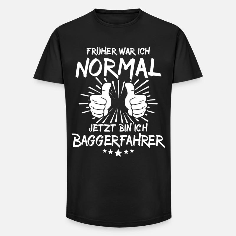 Baggerfahrer - Long Fit Männer T-Shirt - Schwarz