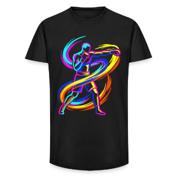 boxing - Long Fit Men's T-Shirt - black - Front - AI Model Male 185 light (185cm)