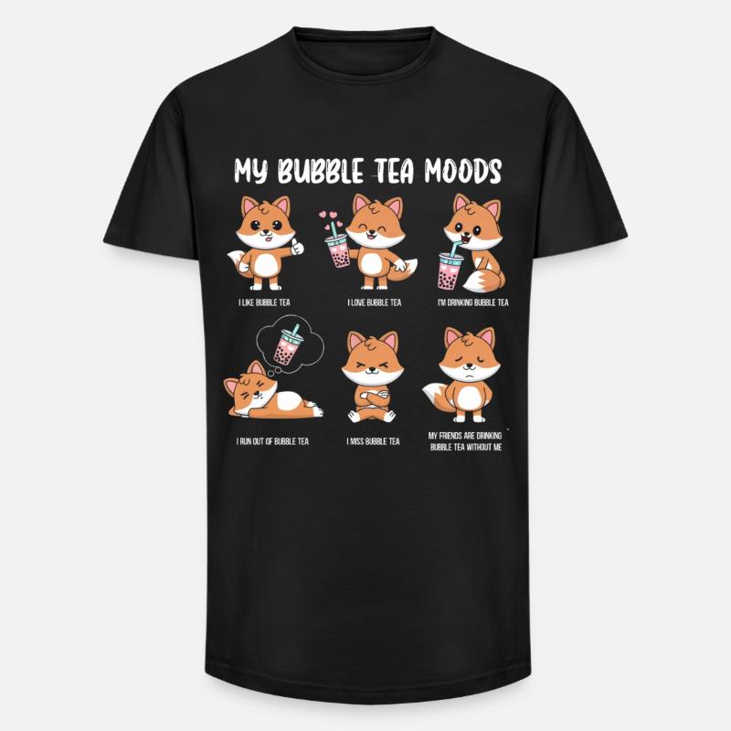 Fox Bubble Tea Meme - Long Fit Men's T-Shirt - black
