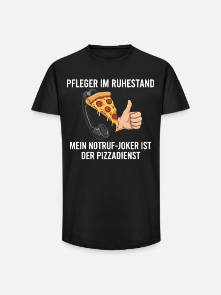 Rentner Notruf Pizzadienst - Long Fit Männer T-Shirt - Schwarz