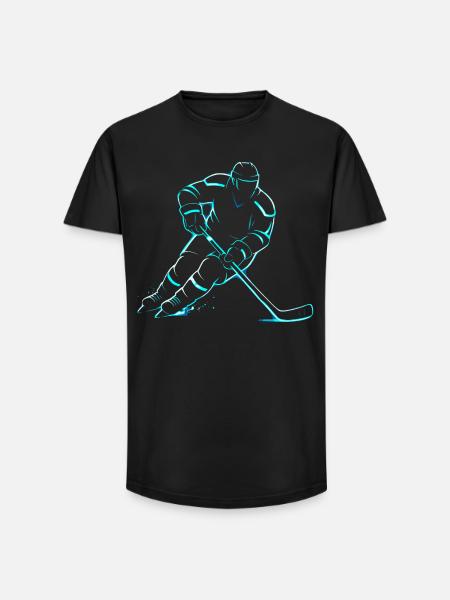 Eishockey Junge Spieler Geschenk - Long Fit Men's T-Shirt - black