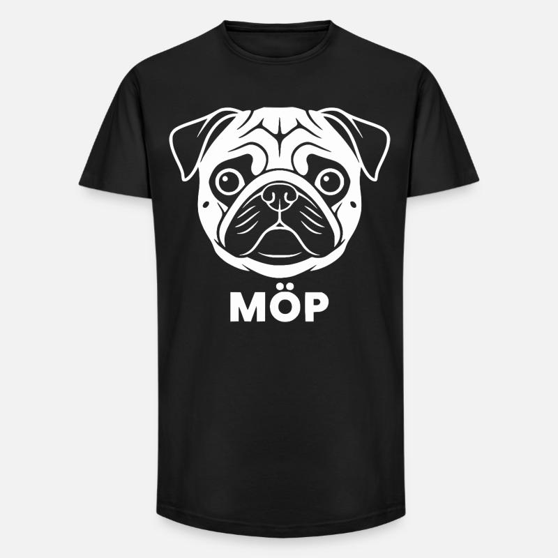 Moos Gesicht mit MÖP Schriftzug  - Long Fit Männer T-Shirt - Schwarz