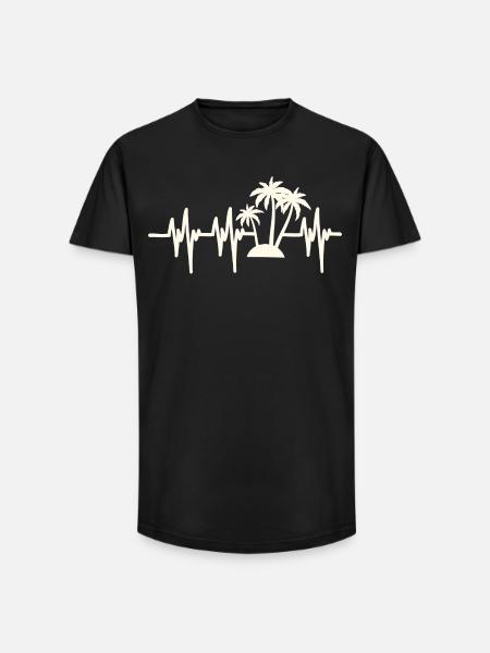 Heartbeat Beach Holiday - Long Fit Men's T-Shirt - black