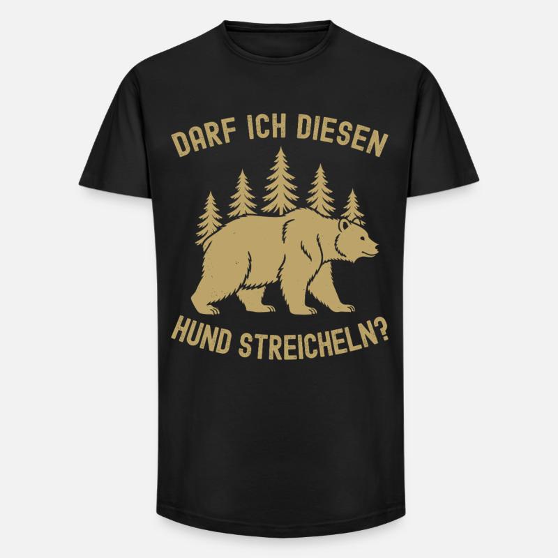 Wandern, Wanderung, Wanderer, Bär Meme - Long Fit Männer T-Shirt - Schwarz