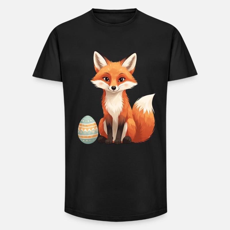 Easter fox with soft style - Long Fit Men's T-Shirt - black