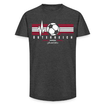 Österreich Flagge Fußball Herzschlag Österreicher - Long Fit Männer T-Shirt - Anthrazit - Vorne - AI Model Male 185 light (185cm)