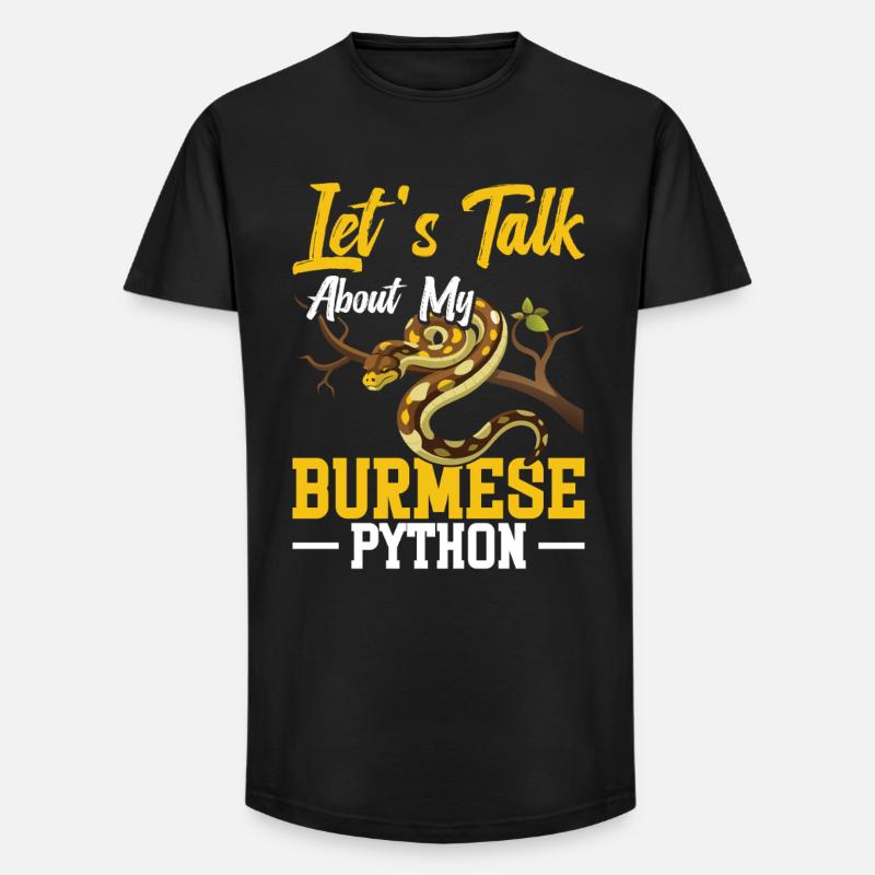 Burmesischer Python-Besitzer Schlangenterrarium Hide Python - Long Fit Männer T-Shirt - Schwarz