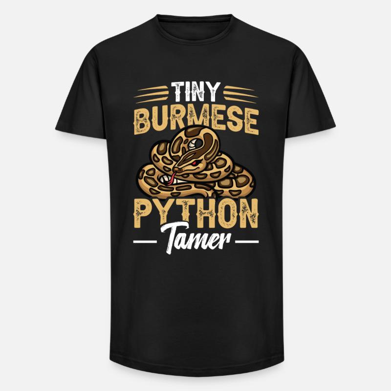 Python-Tamer-Schlangen-Terrarium-Reptilienhüter - Long Fit Männer T-Shirt - Schwarz