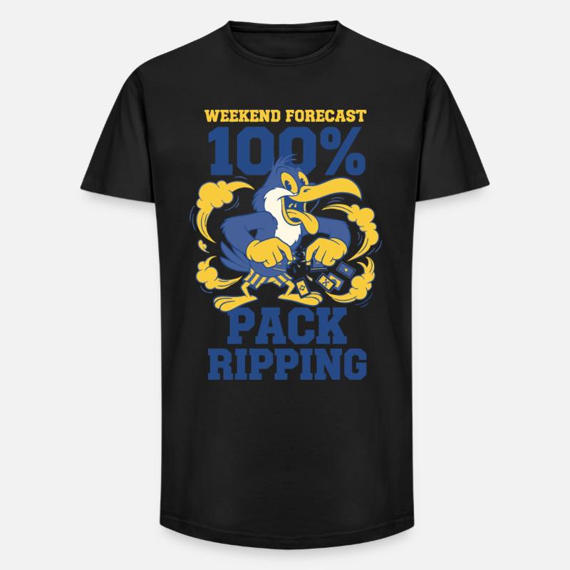 Weekend Forecast Pack Ripping Card Collector - Long Fit Men's T-Shirt - black