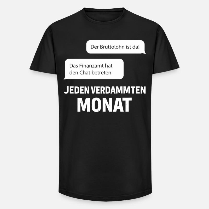 Skattekontoret går inn i chatten - T-skjorte herre med lang passform - svart