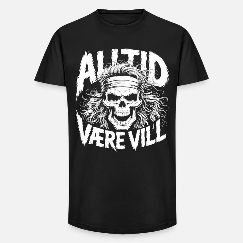 Bleib wild, Schädel - Long Fit Männer T-Shirt - Schwarz