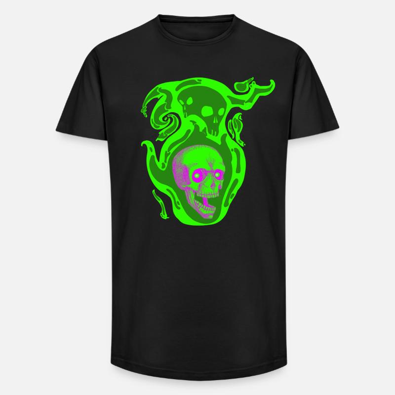 Nebelschädel - Long Fit Männer T-Shirt - Schwarz