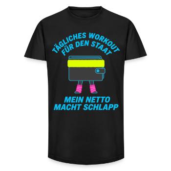 Daily workout for the state - Long Fit Men's T-Shirt - black - Front - AI Model Male 185 light (185cm)