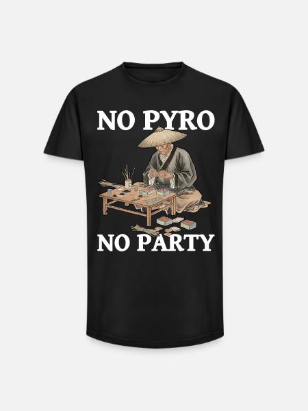 No Pyro No Party Fireworks - Long Fit Men's T-Shirt - black