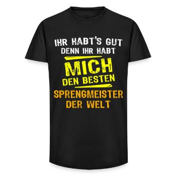 Sprengmeister Geschenk - Long Fit Männer T-Shirt - Schwarz - Vorne - AI Model Male 185 light (185cm)