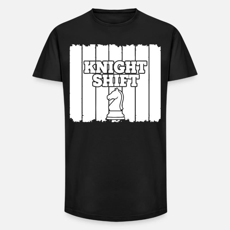 Shift du cavalier d’échecs - T-shirt coupe longue homme - noir