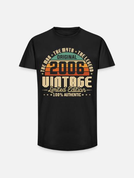 2006 Original Vintage Geburtstag Geschenk - Long Fit Männer T-Shirt - Schwarz