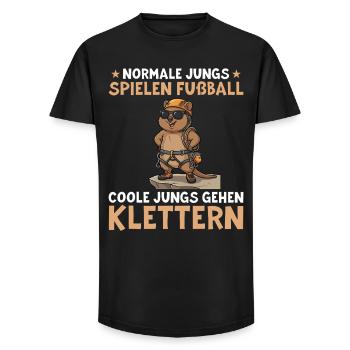 Les garçons cool vont grimper - cadeau de bloc - T-shirt coupe longue homme - noir - Devant - AI Model Male 185 light (185cm)
