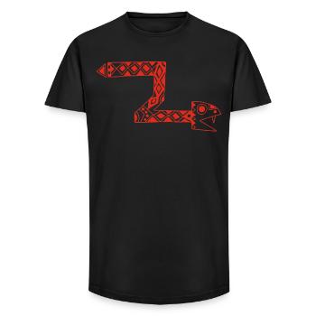 Rote Totem-Schlange - Long Fit Männer T-Shirt - Schwarz - Vorne - AI Model Male 185 light (185cm)