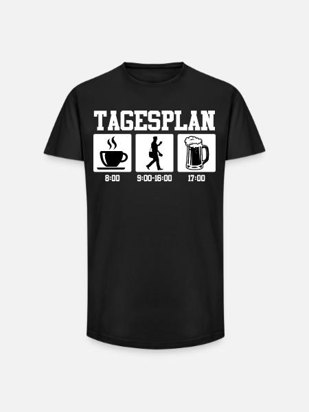 Postman DAILY SCHEDULE Parcel Deliverer Funny - Long Fit Men's T-Shirt - black