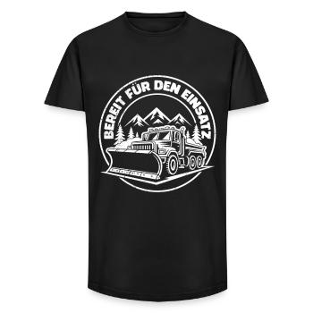 Winter service READY FOR USE Fun - Long Fit Men's T-Shirt - black - Front - AI Model Male 185 light (185cm)