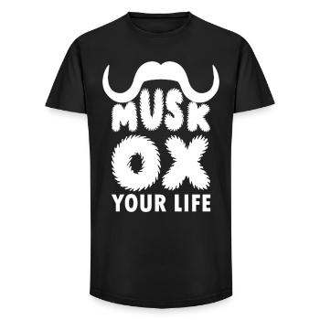 MUSK OX YOUR LIFE PHOTOGRAPHY MUSK OXEN - Long Fit Men's T-Shirt - black - Front - AI Model Male 185 light (185cm)