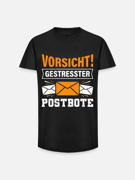 Postman BEWARE OF STRESSED POSTMAN Funny - Long Fit Men's T-Shirt - black
