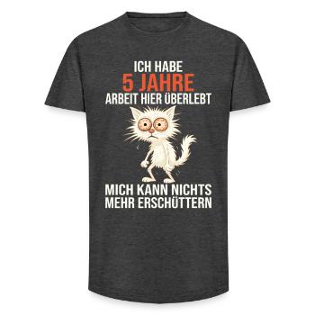 5 Jähriges Firmenjubiläum Dienstjubiläum Arbeit - Long Fit Männer T-Shirt - Anthrazit - Vorne - AI Model Male 185 light (185cm)