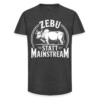 Zebu instead of mainstream - Long Fit Men's T-Shirt - charcoal grey - Front - AI Model Male 185 light (185cm)