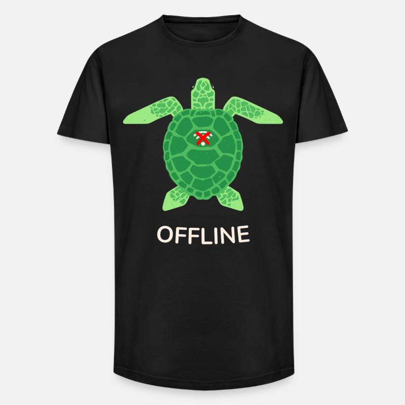 Offline-Modus Turtle - Long Fit Männer T-Shirt - Schwarz