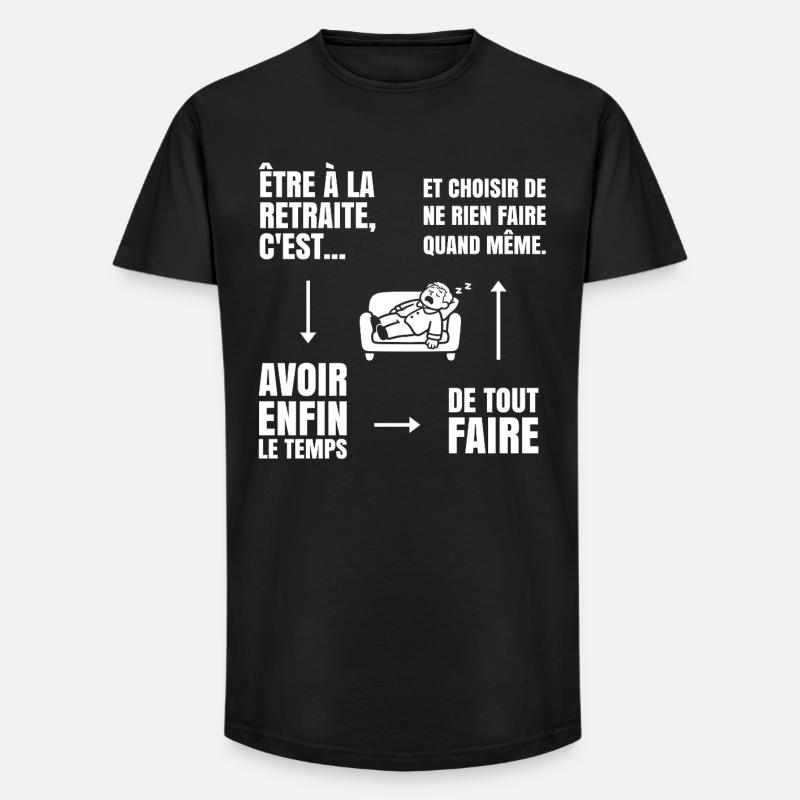 Die Kunst des Nichtstuns (weißer Text) - Long Fit Männer T-Shirt - Schwarz