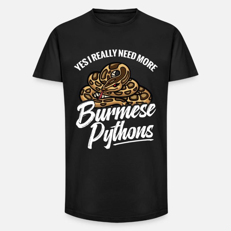 Python-Liebhaber Schlangen-Mama Terrarium-Reptilien-Papa - Long Fit Männer T-Shirt - Schwarz