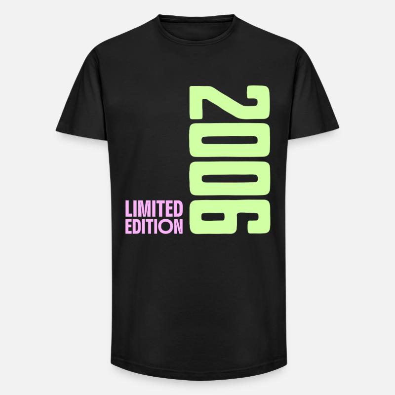 2006 Limitierte Edition Neon Y2K Design - Long Fit Männer T-Shirt - Schwarz
