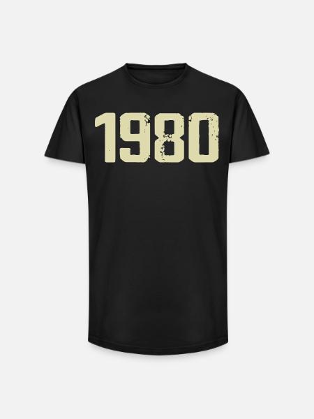 Jubilé 1980 - T-shirt coupe longue homme - noir