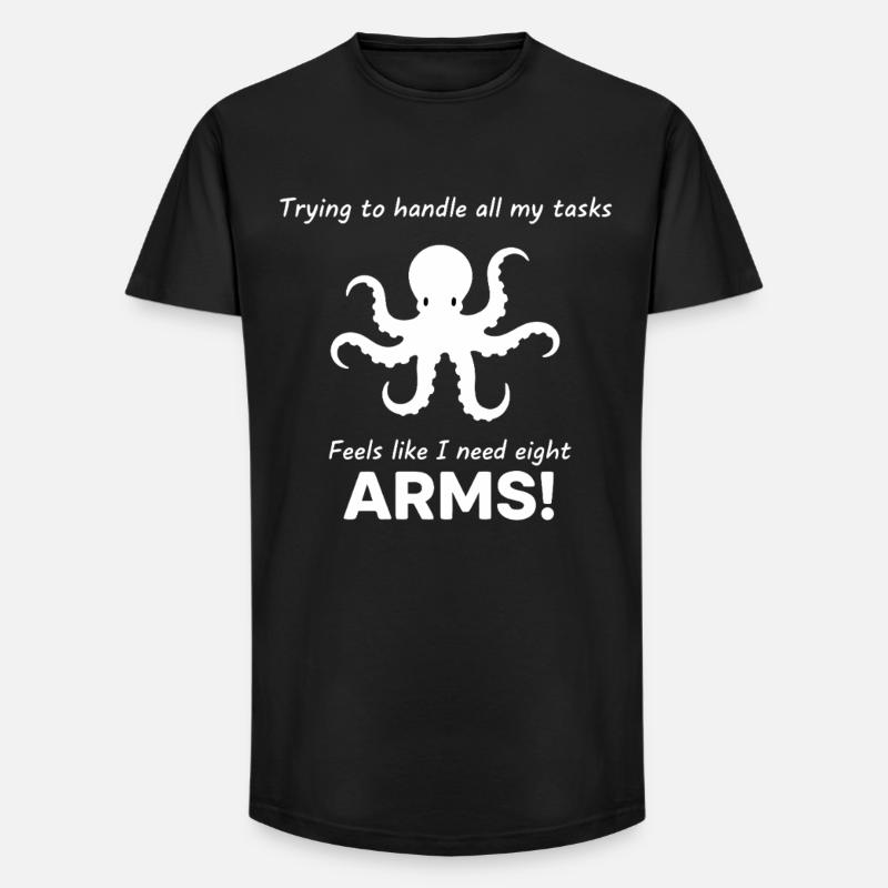 Sjov blæksprutte-stresskontor - Long fit herre T-shirt - sort