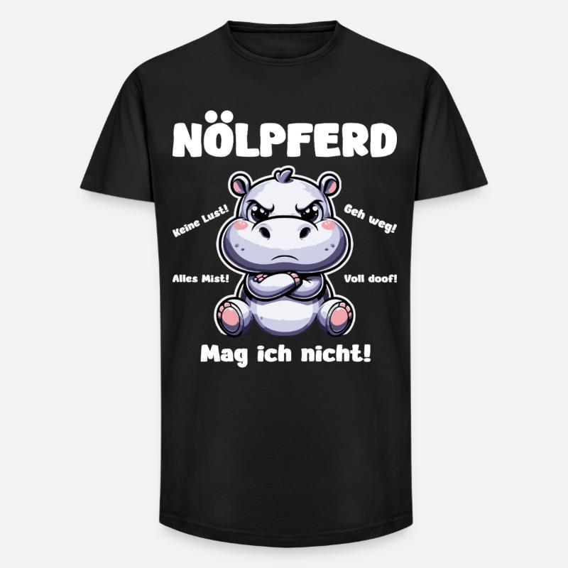 Nölpferd - Long Fit Männer T-Shirt - Schwarz