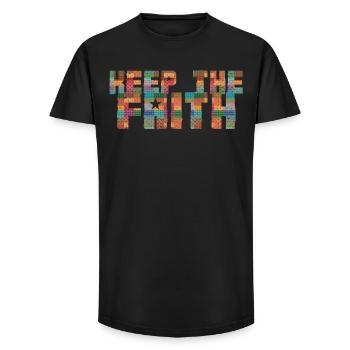 keep the faith - Long Fit Men's T-Shirt - black - Front - AI Model Male 185 light (185cm)