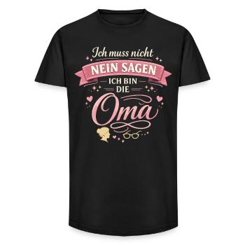 Oma Ich muss nicht nein sagen - Long Fit Männer T-Shirt - Schwarz - Vorne - AI Model Male 185 light (185cm)