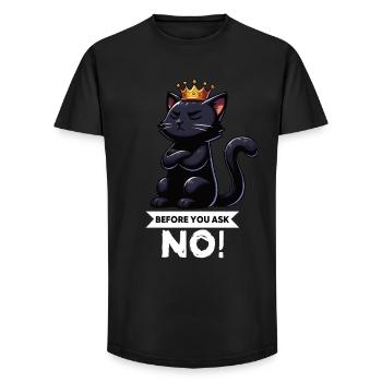Before You Ask Cat Cat Cat Lover Kitty - Long Fit Men's T-Shirt - black - Front - AI Model Male 185 light (185cm)